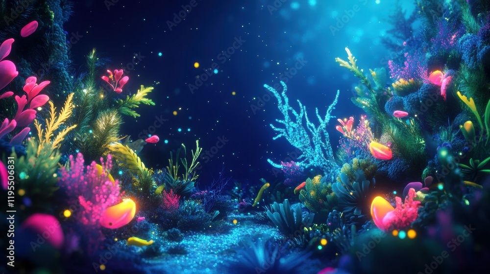 Leinwandbilder explore a vibrant microscopic ecosystem filled with friendly microbes in a wondrous aquatic environm