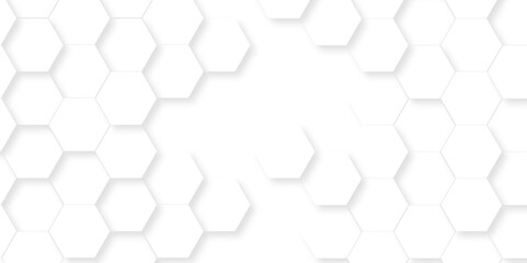 Fototapeta premium White Hexagonal Background. Luxury White Pattern. wallpaper Illustration. Futuristic abstract honeycomb mosaic white background. geometric mesh cell texture. modern futuristic wallpaper.