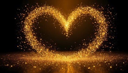 Love Backgrounds with copy space,Glowing neon yellow heart on vertical wallpaper with yellow glitter burst,8646