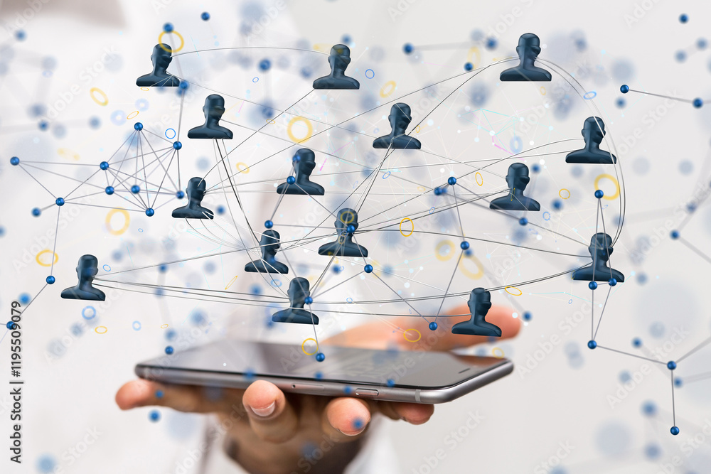 Wall mural organization chart team concept networking