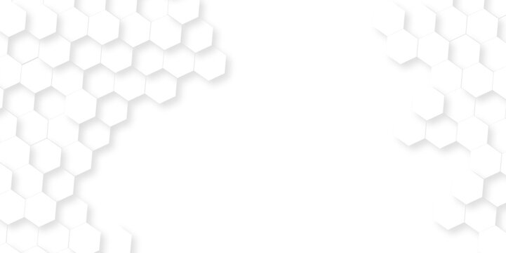 White Hexagonal Background. Luxury White Pattern. wallpaper Illustration. Futuristic abstract honeycomb mosaic white background. geometric mesh cell texture. modern futuristic wallpaper.