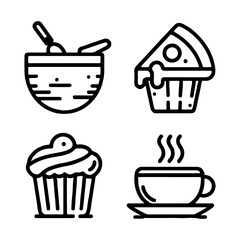 bread icon minimal lines on white background