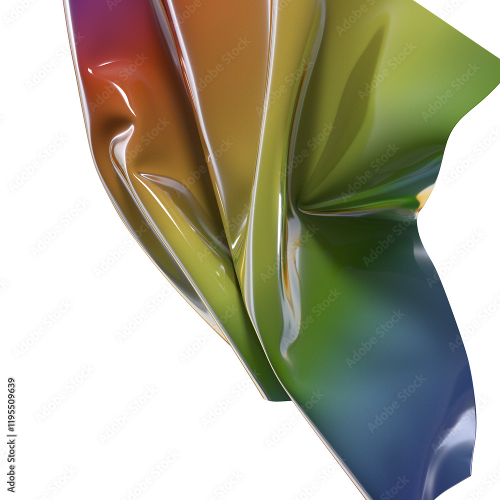 Poster fluid design twisted shapes holographic 3d abstract background iridescent wallpaper