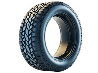 Isolated Car Tire with Wide Tread 3D Render