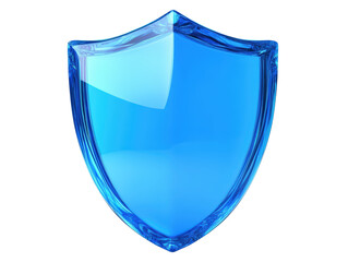 Isolated Light Blue Glass Shield