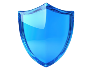Isolated Light Blue Glass Shield