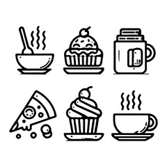 bread icon minimal lines on white background