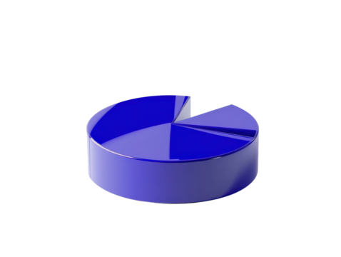 Isolated Blue Pie Chart Diagram