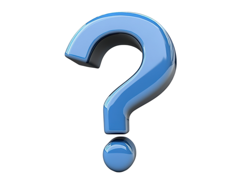Isolated Light Blue Question Mark Symbol