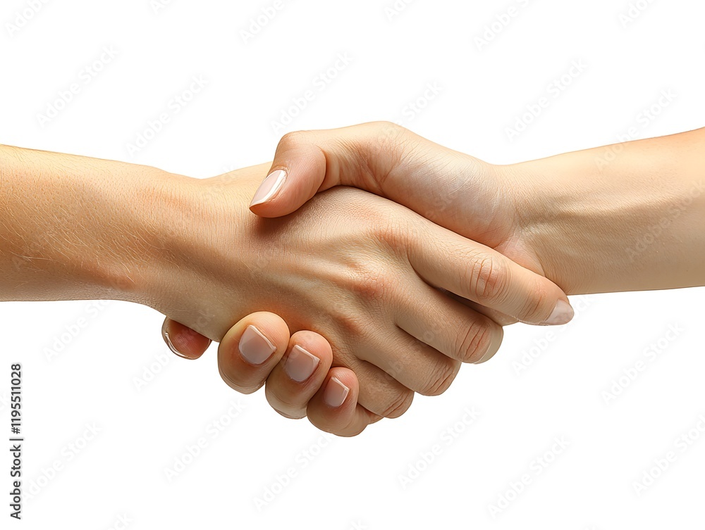 Poster two hands shaking in a gesture of agreement and partnership, symbolizing trust, collaboration, and u