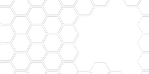 Abstract seamless honeycomb hexagon background. Geometric texture white pattern
design.
