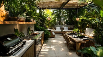 Fototapeta premium Outdoor Kitchen & Dining Oasis