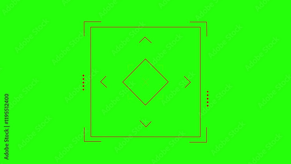 Aufkleber hud square target futuristic animation on black in 4k video. hud marker animation concept - 4k motio
