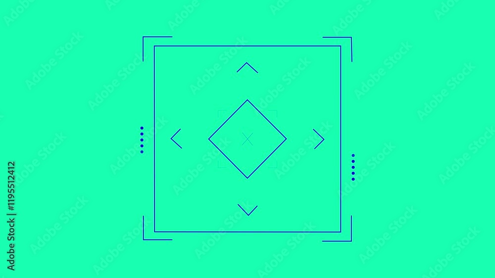 Aufkleber hud square target futuristic animation on black in 4k video. hud marker animation concept - 4k motio