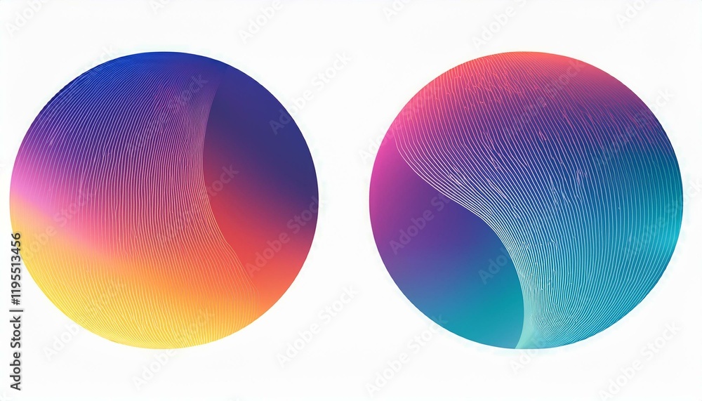 Poster abstract gradient circles watercolor blend round shape isolated on white background vibrant color bl