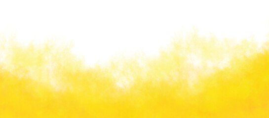 Yellow smoke isolated on transparent white background	