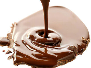 Isolated Pouring Liquid Chocolate