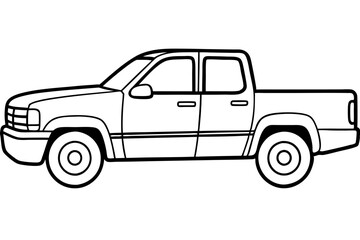 Fototapeta premium Minimalist Pickup Truck Line Art