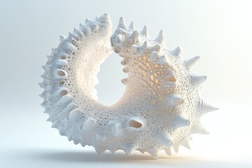 Obraz premium Abstract White Sculptural Seashell Form Design