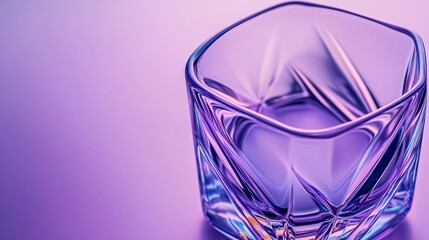Abstract Purple Glass Cube- Luxurious Crystal Texture