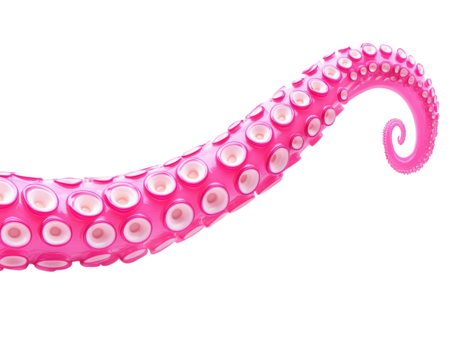 Isolated Pink Octopus Tentacle - Powered by Adobe