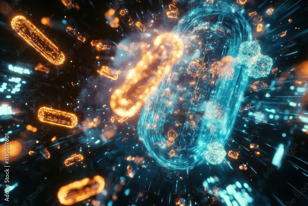Fototapete visualization of antibodies engaging and neutralizing harmful pathogens in a dynamic scientific repr