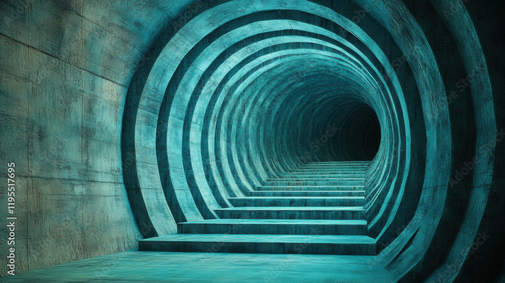 Poster road map, 3d, a high-fidelity 3d rendering of a roadmap passing through a tunnel, showcasing intrica