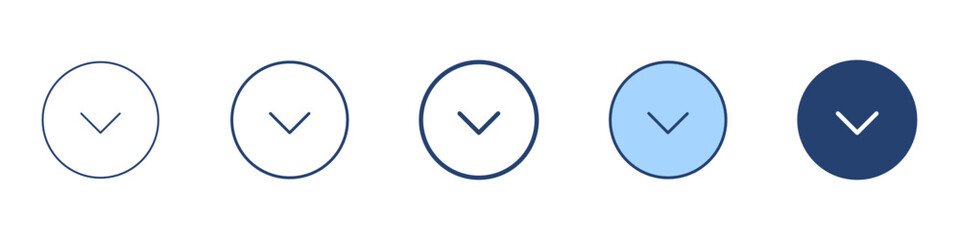 Arrow down icon Symbol set collection