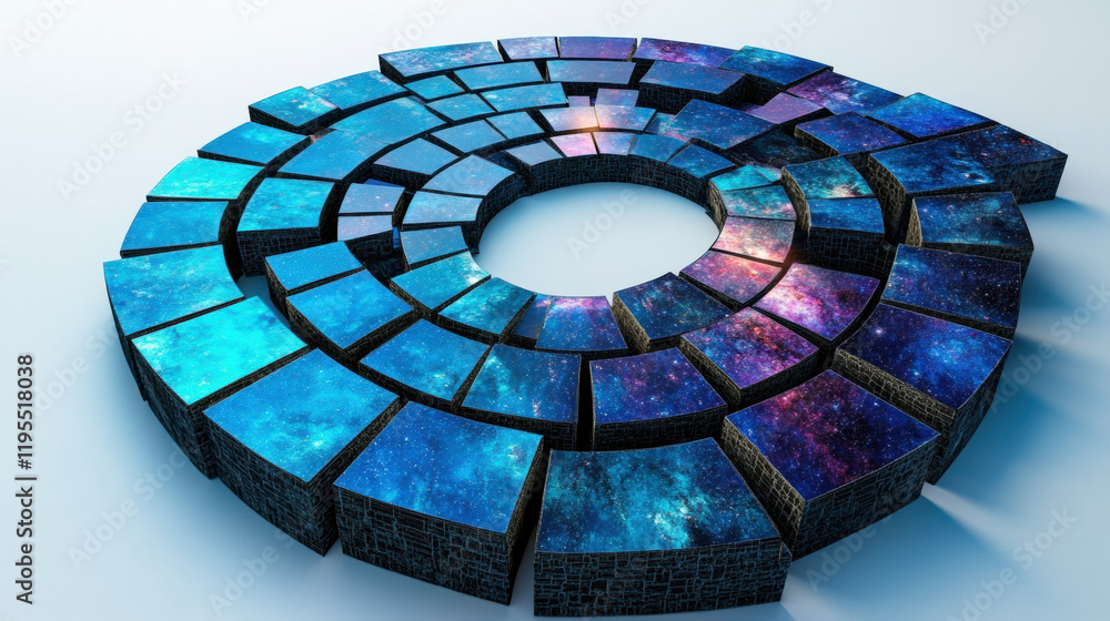 Poster road map, 3d, a high fidelity 3d rendering of a roadmap designed in a spiral shape, perfect for conc