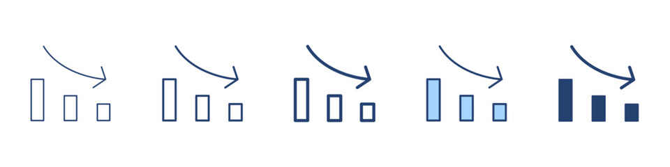 Column chart low icon Symbol set collection
