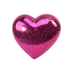 Fototapeta premium Purple glitter heart with sparkle effect, isolated on transparent background