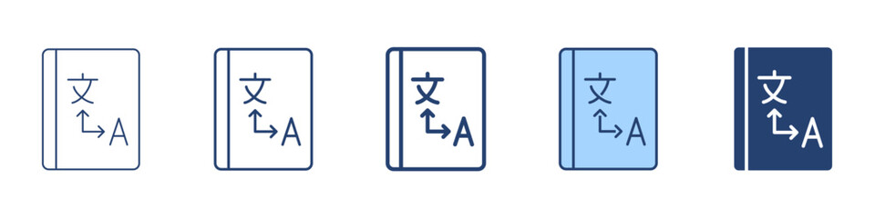 Dictionary icon Symbol set collection