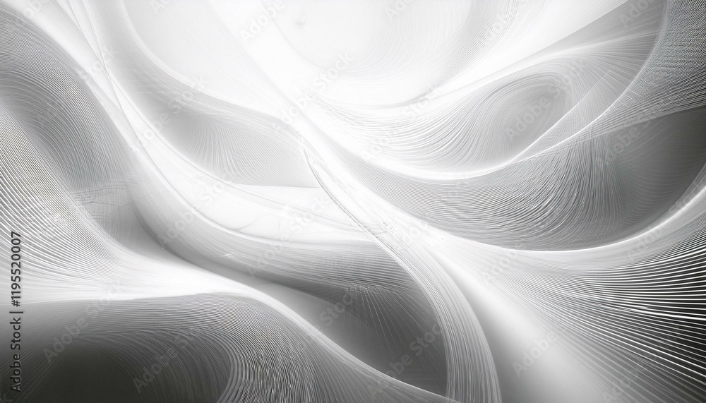 Aufkleber abstract white background texture dynamic curves ands blurs pattern detailed fractal graphics scienc