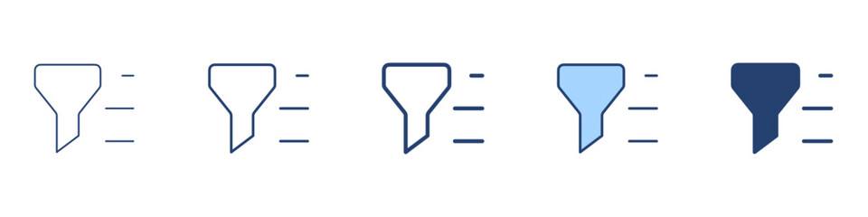 Filter list icon Symbol set collection