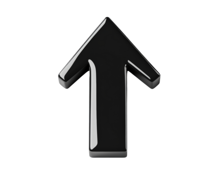 Isolated Black Upward Arrow