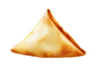 Isolated Samosa with Crispy Crust