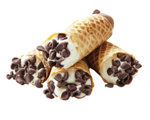 Isolated Cannoli with Chocolate Chips