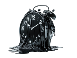 Isolated Melting Black Clock