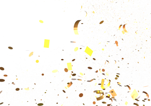 Enchanting Euphoria: Breathtaking 3D Illustration of Enchanting gold Confetti