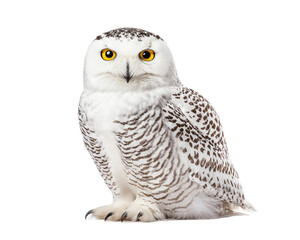 Fototapeta premium Isolated White Snowy Owl Sitting