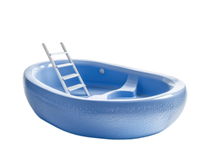 Isolated Blue Jacuzzi with Ladder
