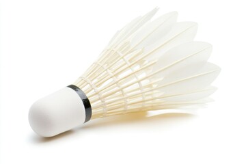 A Single White Badminton Shuttlecock Isolated