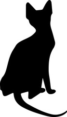Vector silhouette of a sitting cat