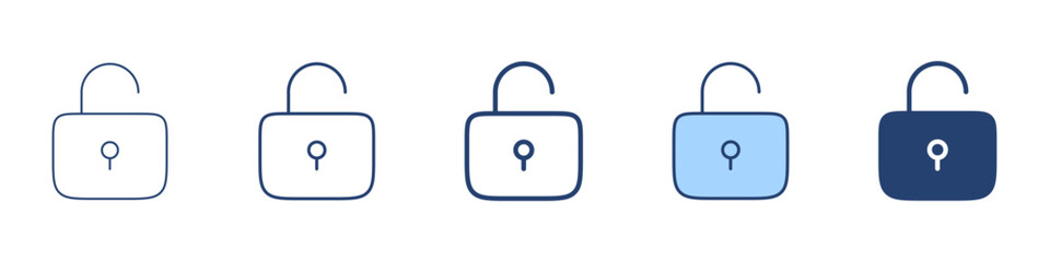 Unlock icon Symbol set collection