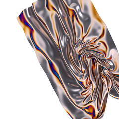 Fluid design twisted shapes holographic 3D abstract background iridescent wallpaper