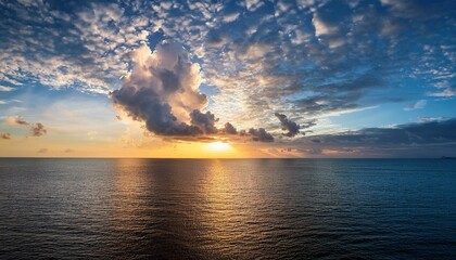 beautiful cloudscape over the sea sunrise shot