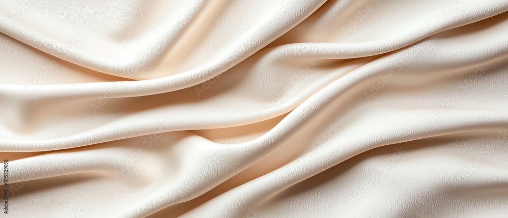 Poster elegant cream fabric texture with smooth, flowing waves creating a serene backdrop.