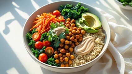  Vegan Buddha Bowl with Fresh Ingredients