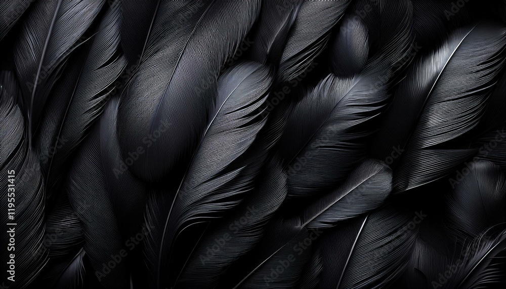 Aufkleber black background black feathers background tiled background as loop and pattern backround ready for 