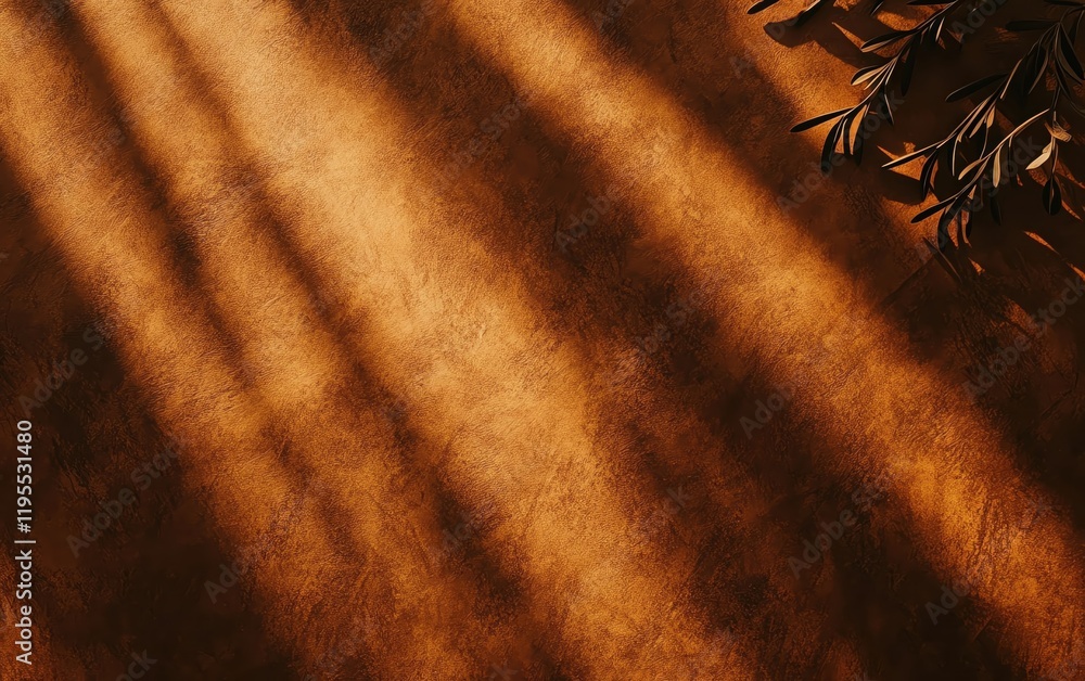 Poster warm and textured wall with gentle light and soft shadows, creating a serene atmosphere perfect for 